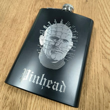 Load image into Gallery viewer, Personalised Engraved 8oz Black Hip Flask