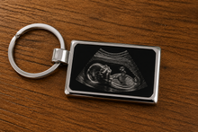 Load image into Gallery viewer, Engraved Metal Keyring - any photo or text personalised