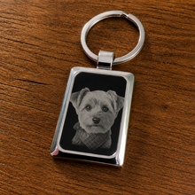 Load image into Gallery viewer, Engraved Metal Keyring - any photo or text personalised