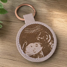 Load image into Gallery viewer, Personalised Genuine Leather Engraved Keyring