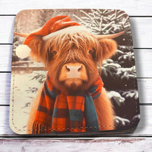 Load image into Gallery viewer, Highland Cow set of 4 coasters