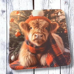 Highland Cow set of 4 coasters