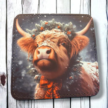 Load image into Gallery viewer, Highland Cow set of 4 coasters