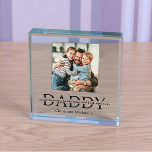Daddy Love You to the Moon Glass Token