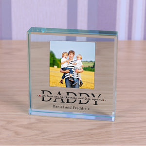 Daddy Love You to the Moon Glass Token