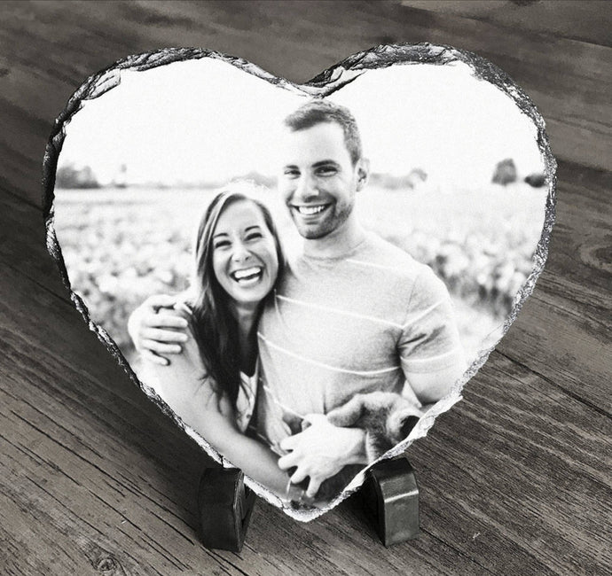 Heart shape slate photo