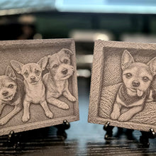 Load image into Gallery viewer, 3D Pet Effect Engraved Slate Tile with stand