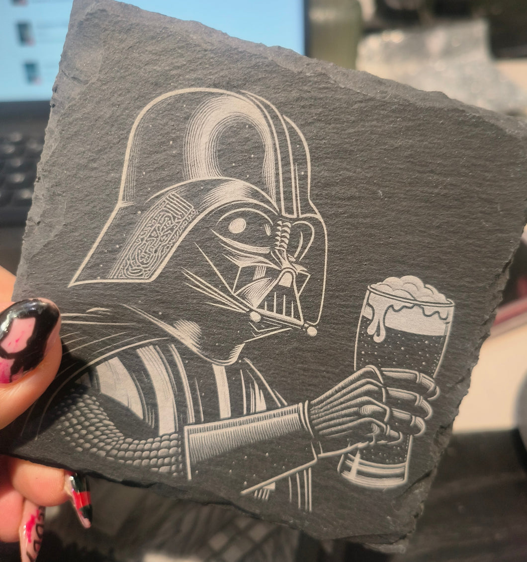 Darth Vader Engraved Slate Coaster