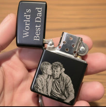 Load image into Gallery viewer, Zippo Style Engraved Black Lighters