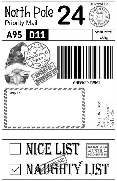 10x Santa Labels Personalised